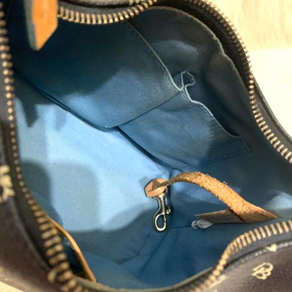 DOONEY AND BOURKE Vintage Black Signature Coated Canvas Bucket Hobo - Picture 7 of 16